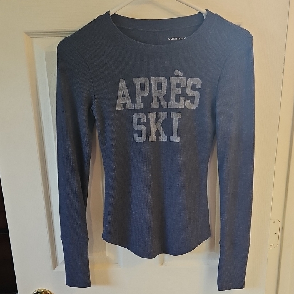 American Eagle Outfitters Dark Gray Knit Top